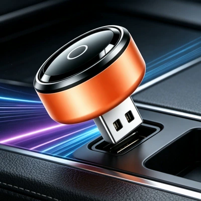 Private model cross-border wireless CarPlay and Android Auto car navigation, wired-to-wireless adapter, and screen mirroring device (Simsiz CarPlay və Android Auto) - y10-orange-wireless-carplayauto