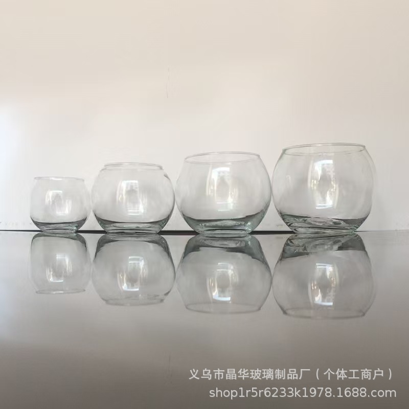 Taza esférica transparente taza huevo taza vela taza vacía taza esférica de vidrio estallado vasos de vidrio hidropónicos domésticos