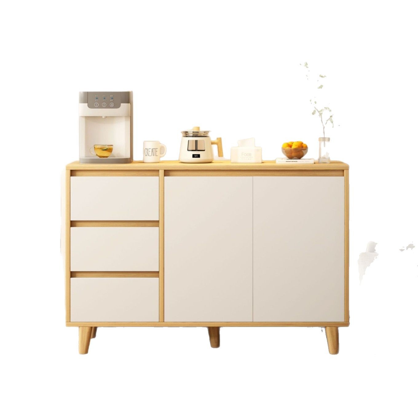 Gabinete de comidas de madera integrado contra la pared armario pequeño armario armario de almacenamiento armario doméstico sala de estar armario de almacenamiento armario de té