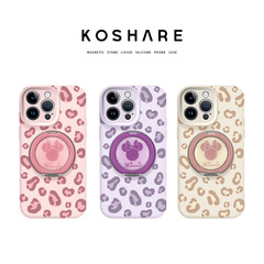 豹纹米妮适用苹果16可爱手机壳iphone15pro液态硅胶14max卡通亲肤