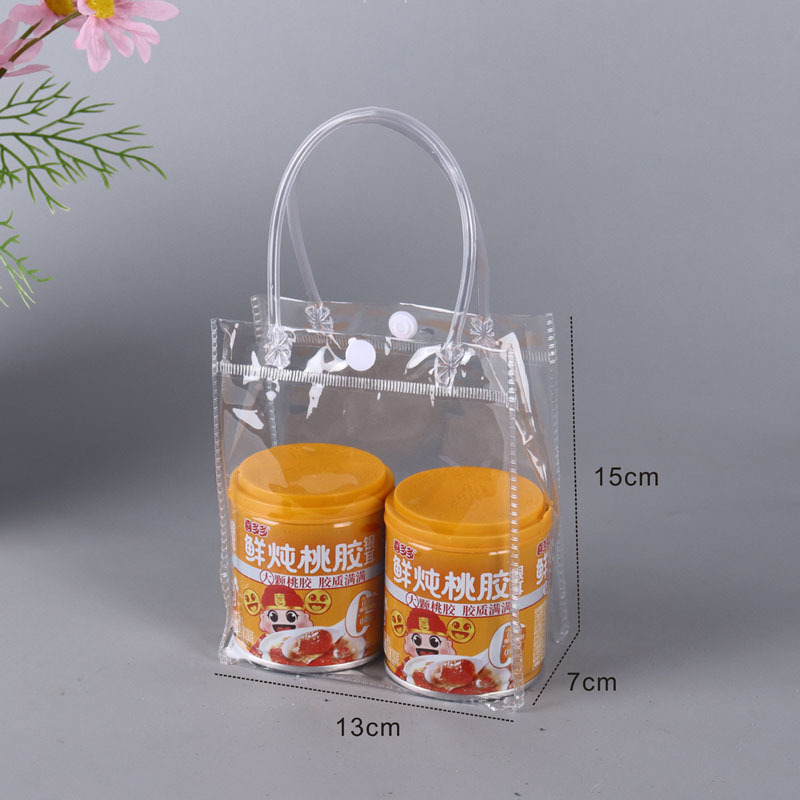 透明手pvc提袋批发手拎袋加厚网红购物塑料奶茶节日礼品包装袋子|undefined