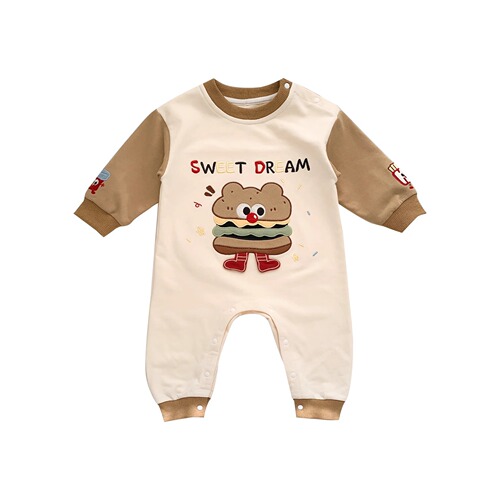 Baby cartoon hooded one-piece suit spring and autumn long-sleeved climbing clothes for men and women babies going out, sleeping clothes for newborns.