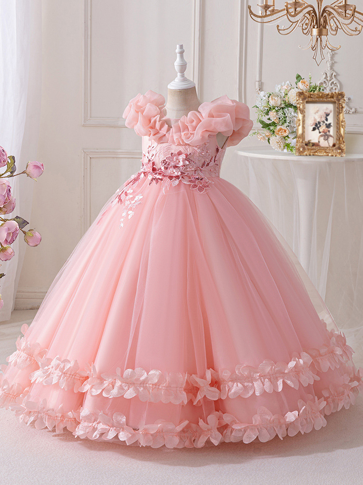 Nuevos vestidos para niños europeos y americanos, vestidos de piano, vestidos de niña de las flores, vestidos de princesa, vestidos de novia hinchados, kids dress