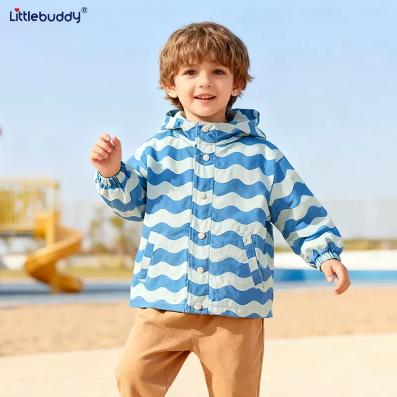 跨境帅气男童风衣外套 秋冬新款加厚加绒连帽衫欧美中小童冬上衣