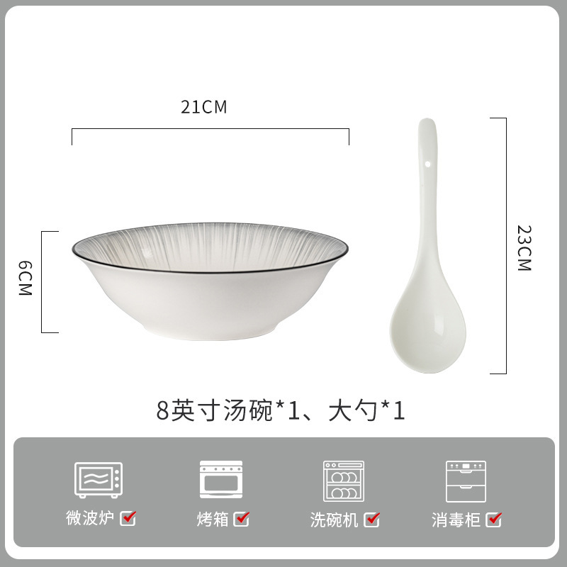 Conjunto de platos esmaltados coloridos cubiertos de cerámica Jingdezhen ligeros cubiertos de cerámica gris de lujo cubiertos de cerámica domésticos cubiertos de platos cubiertos palillos