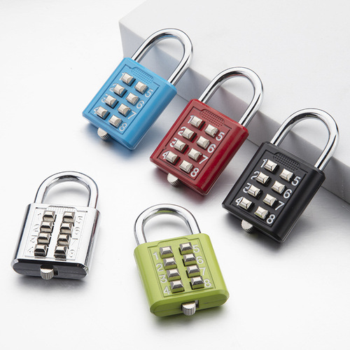Eight-digit button fixed password lock for the elderly and the blind gym locker tool box password padlock