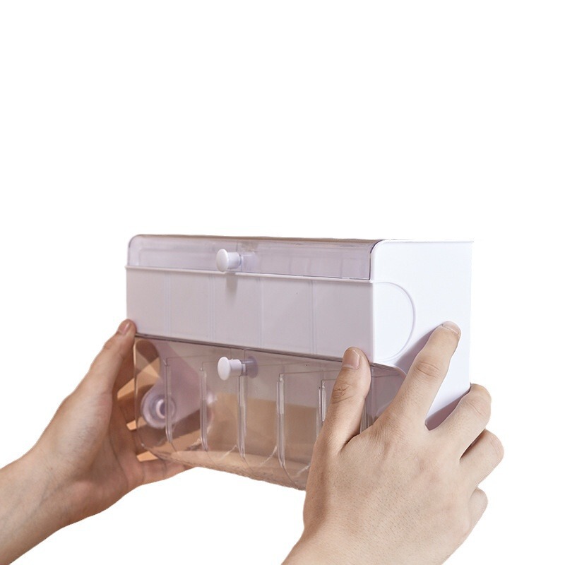 新しい軽量高級下着収納ボックス、蓋付き、防塵防湿、家庭寮用大容量パンチフリー衣類収納ボックス|undefined