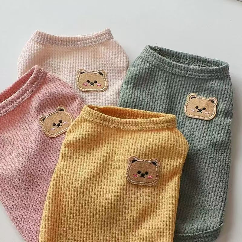 夏薄型犬ワッフル通気性ベストペットテディビションプードル猫小型犬犬服|undefined