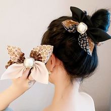 镶钻珍珠蝴蝶结韩国东大门时尚简约个性发绳大肠发圈网红气质发饰
