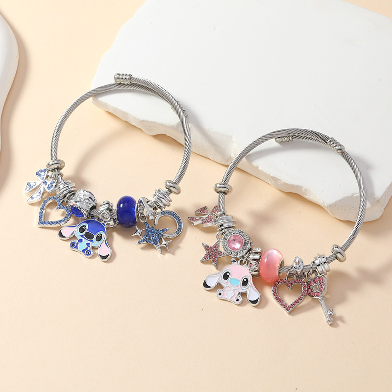 Panjia New Cute Sticky Bracelet Women's Cartoon Diamond Pendant Opening Snake Bone Chain Bracelet Fashion Wholesale