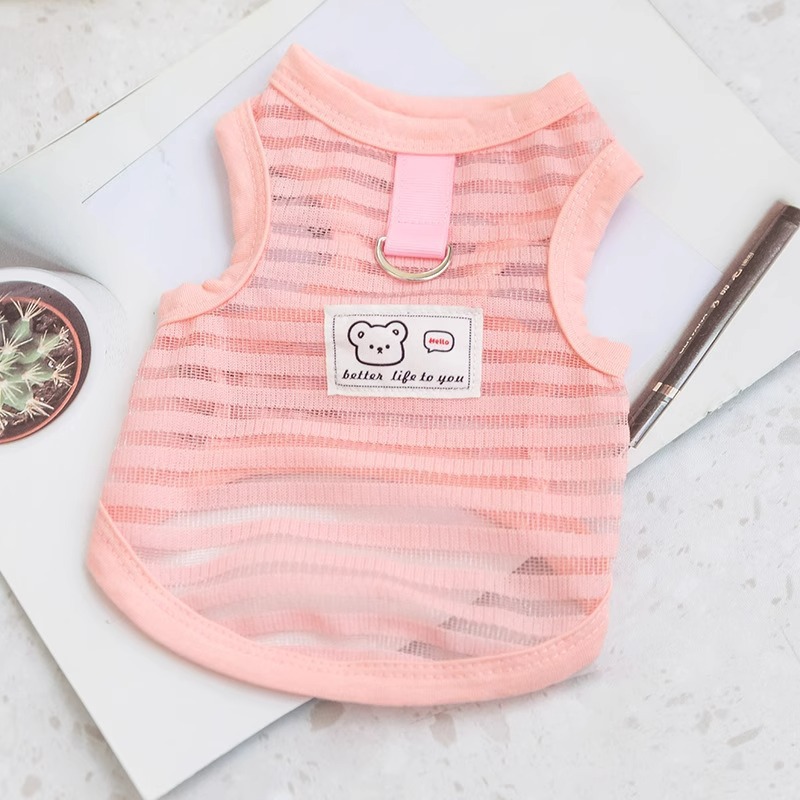 Chaleco de rayas huecas rosas (se puede remolcar)
