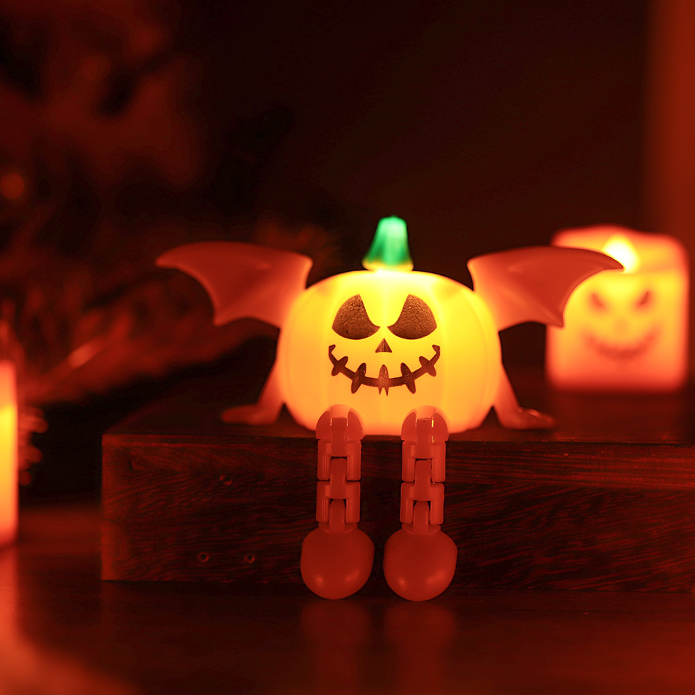 Adornos decorativos de Halloween, esqueletos, velas electrónicas, faroles de calabaza, accesorios para fiestas de Halloween, candelabros, faroles de calabaza image 33