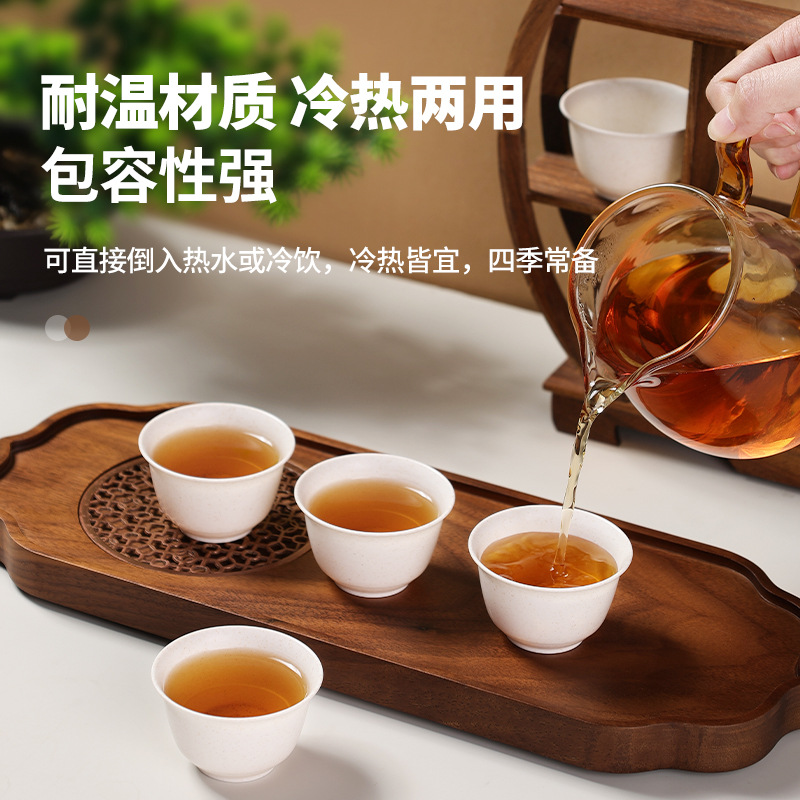 Taza de té desechable con cáscara de arroz para beber té Kung Fu mini taza de té pequeña taza de arroz al por mayor