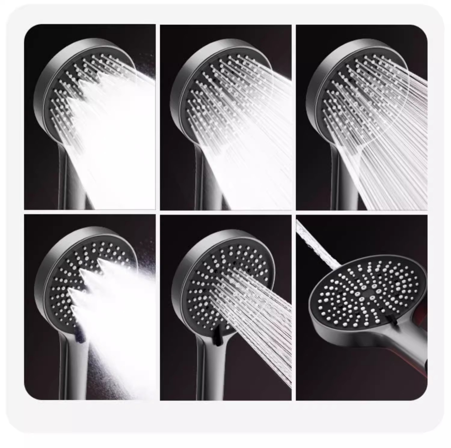 Pressurized showerhead, six-position shower head, bath faucet, bathroom heater, dormitory, household super powerful showerhead undefined