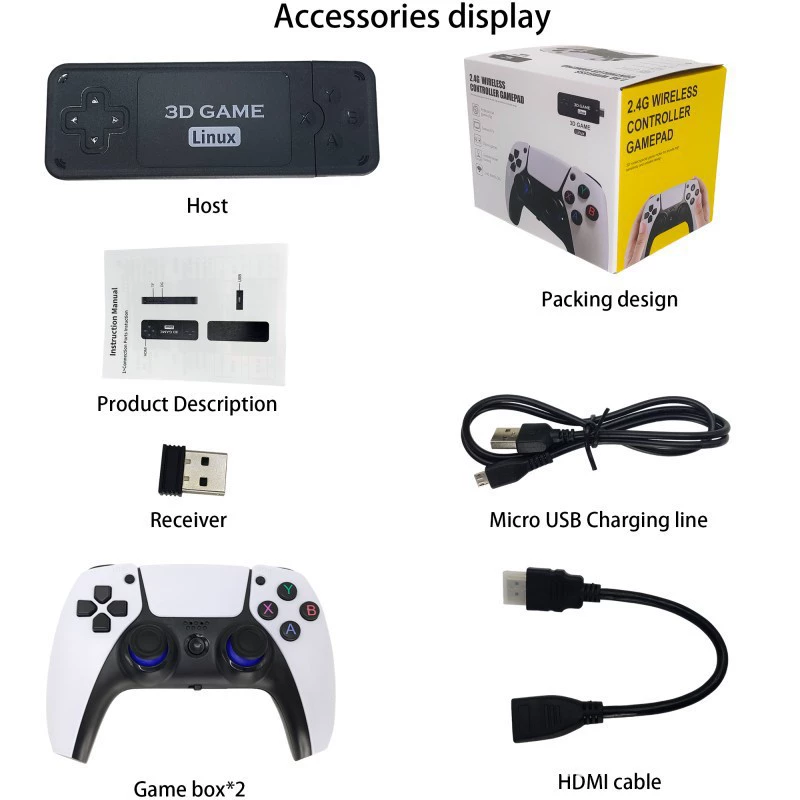 Cross -border U9 Pro game console 4K HD 2.4G wireless TV console