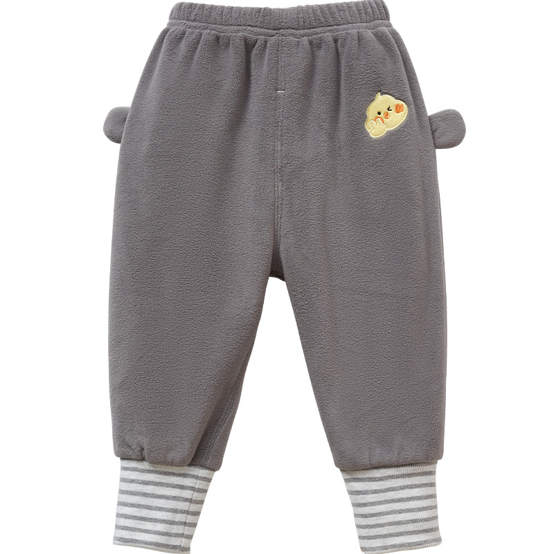 Pantalones para niños Primavera, otoño e invierno Bebé forrado de lana cálido niños y niñas Ropa exterior para niños otoño PP Pantalones Bebé Butt Pantalones