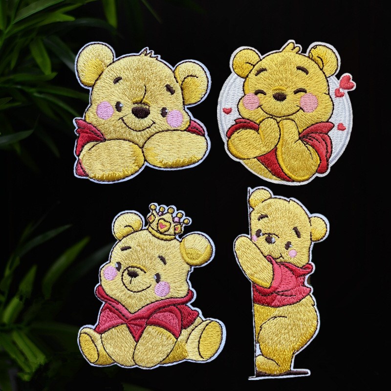 Self-Adhesive Cartoon Embroider Animal Cloth Stickers for Clothes and Bags Decorative Decals Repair Subsidies down Jacket Patch Stickers DIY