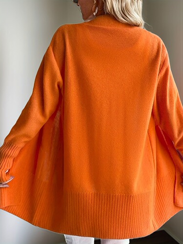 Elegant Cardigan Elegant Open Front Knit Cardigan Solid Long