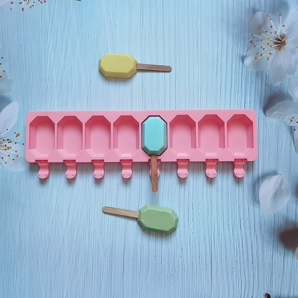 Silicone 8 con 8 lados helado de piedra 102 pastel molde de silicona molde de postre cocina horneador harina de arroz