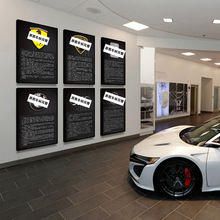 汽车4S店赛车装饰画奔驰宝马法拉利保时捷车标挂画豪车logo装饰画