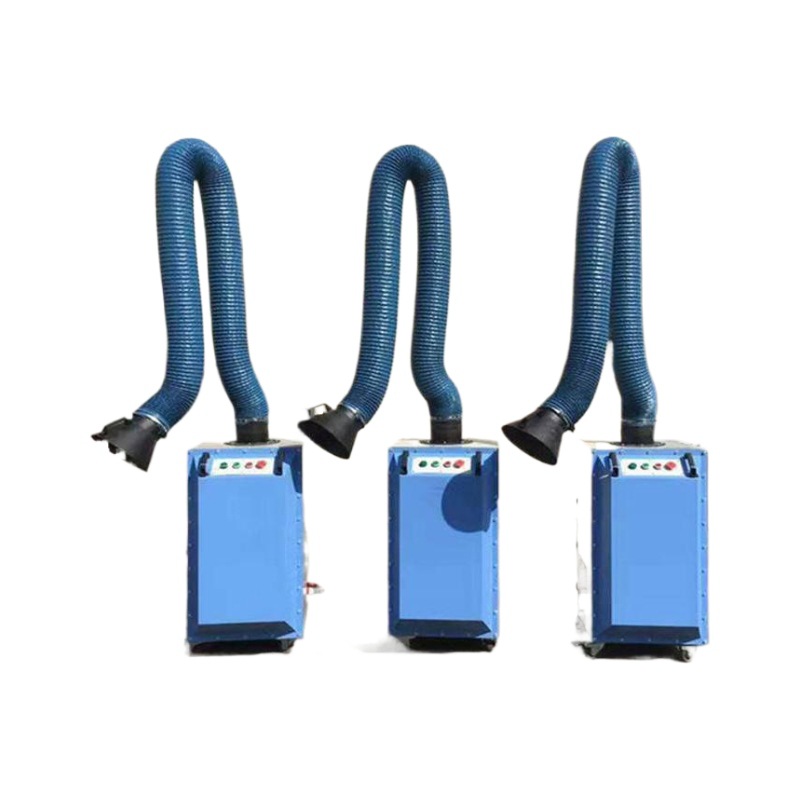 Purificador de humo de soldadura móvil, limpiador de polvo de soldadura eléctrica, secador de humo de doble brazo, colector de polvo de humo de soldadura eléctrica