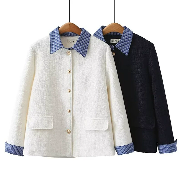 Xiao Xiangfeng большой размер женский топ 2025 весна новый толстый MM иностранный газ минус возраст французское поддельное пальто из двух частей 660