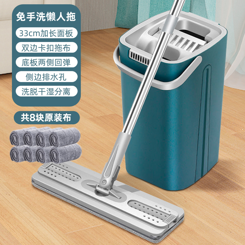 espesar perezoso sin lavarse a mano rascar trapeador trapeador doméstico un trapeador limpio y húmedo de doble uso con barril trapeador de suelo artefacto mágico