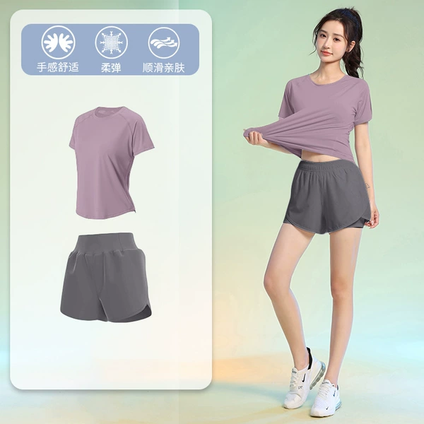 Gray cherry pink shorts + sea rock gray shorts