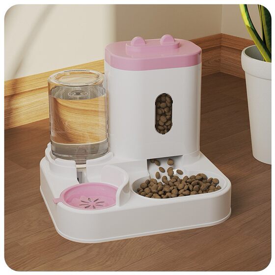 Dog Bowl Cat Bowl Automatic Water Feeder Water Food Integrated Pet Bowl Pet Supplies Automatic Feeder Double Bowl