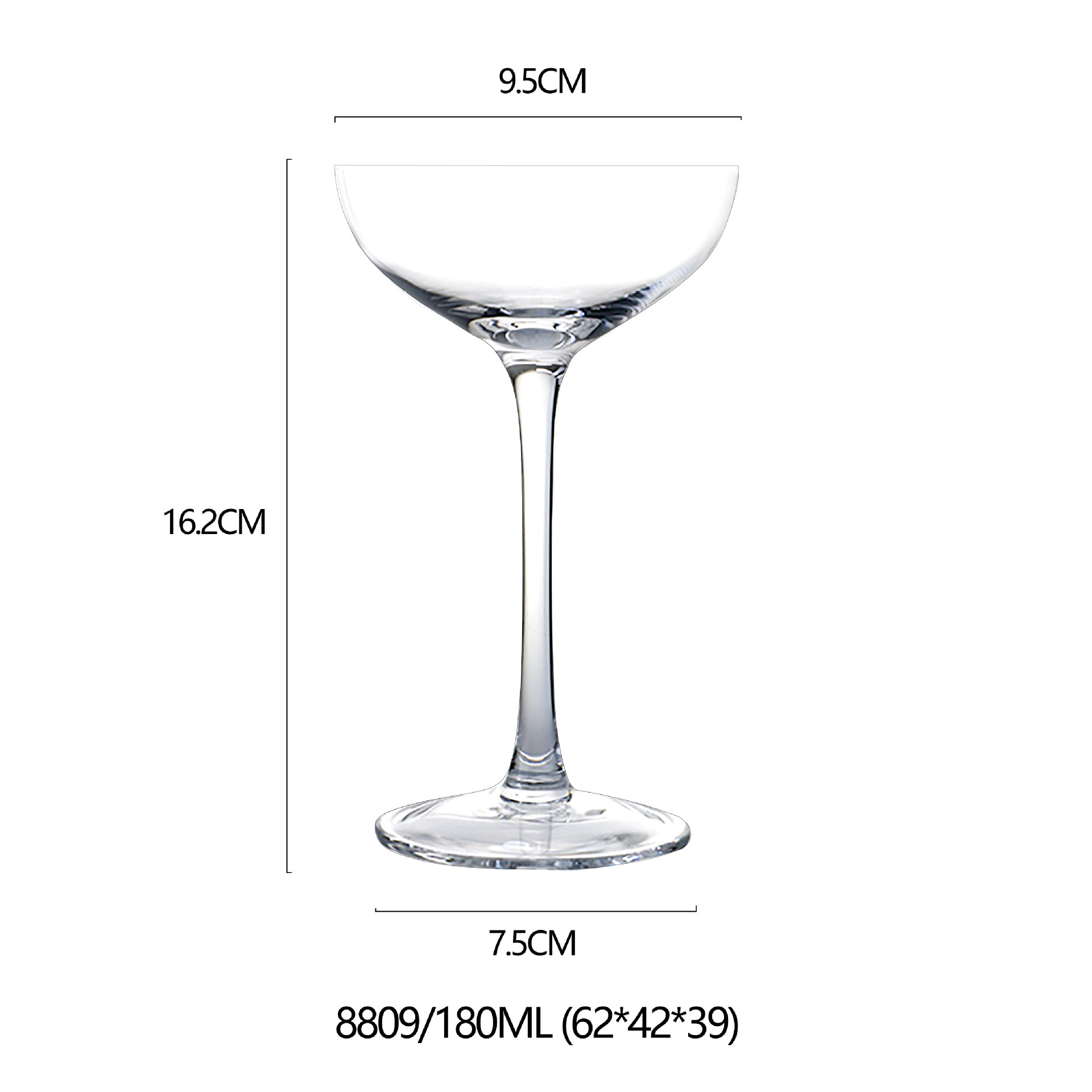 Bar creativo cristal taza de cóctel martini taza margarita taza triangular taza de pie alto taza de champán