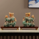 瑞兽麒麟一对新中式镇宅摆件客厅玄关酒柜电视柜办公室装饰送礼品