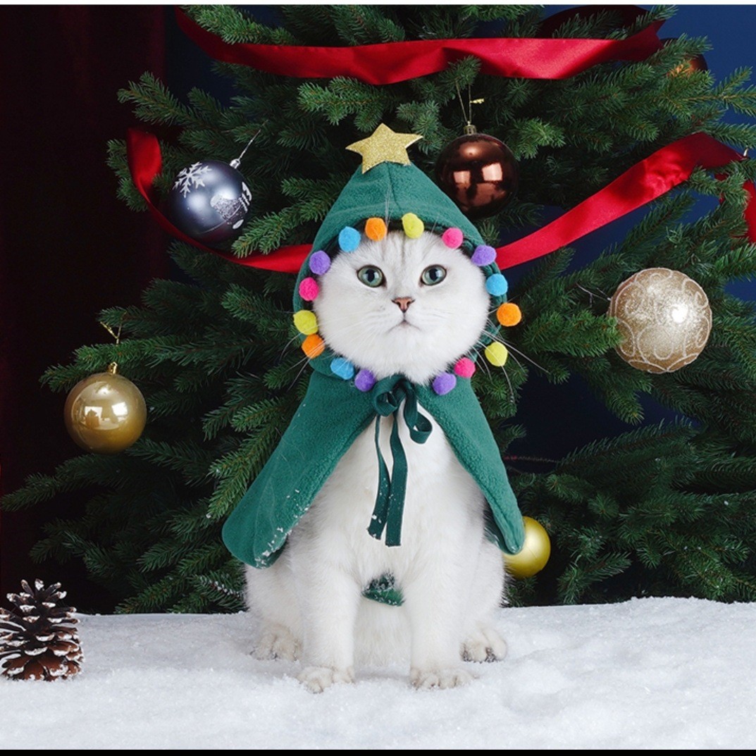 Nuevo cabo británico corto sin pelo gato de invierno ropa de gato árbol de Navidad ELK invierno chal de Navidad ropa para mascotas
