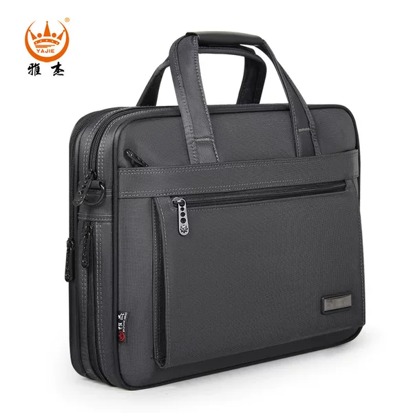 Yajie Men's Computer Bag, Portable Briefcase, Thickened Large-Capacity Document Bag, Horizontal Oxford Cloth Business Bag, Conference Bag