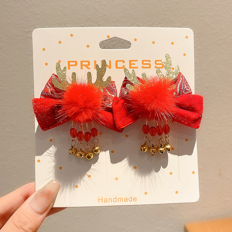 Año Nuevo accesorios para el cabello para niños arco de bordilla pinzas de cabello para niñas vestidos festivos vestidos chinos toques de cabello para niñas joyas de tarjetas de cabello