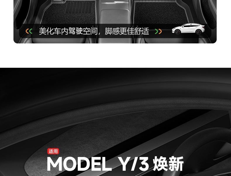 [Cross-border exclusive] Suitable for Model YL, full set of floor mats for the entire car, including front and rear trunk mats and storage bins, made of TPE material
