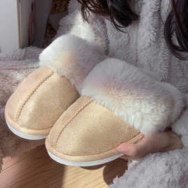 棉拖鞋女士冬季2024新款室内家居情侣家用保暖月子防滑毛拖鞋冬天