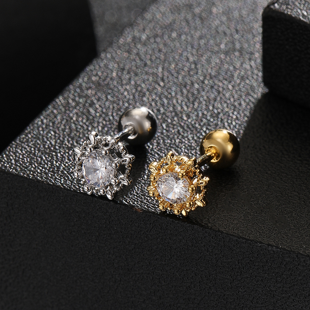 Exquisite Zircon Spider Airplane Elephant Micro-Set Soft Ear Bone Nails Creative Earrings for Women Men detail image 7