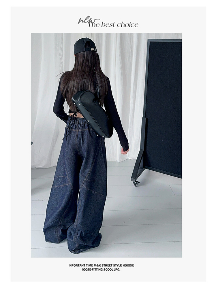 Men's Clothing Buttoned Scimitar Jeans Vintage Button-Fly Curved Hem Jeans For Kids - Soft Denim Stretch Comfort Fit (120-170cm, Unisex)_mkmklike.com