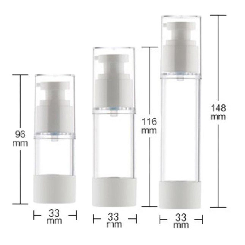 Botella de loción al vacío, botella de viaje, botella de spray, botella de prensa portátil transparente, cosméticos, herramientas de belleza al por mayor