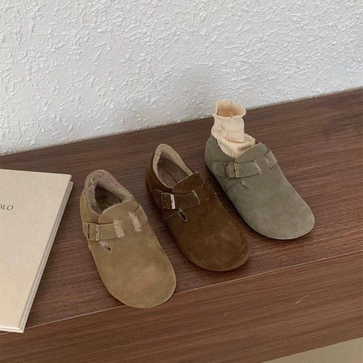 内增高小个子加绒勃肯鞋女鞋子2024秋冬厚底毛毛雪地棉鞋博肯单鞋