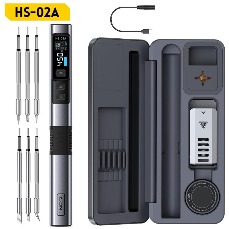 FNIRSI インテリジェント電気はんだごて HS-02 モバイルワークベンチ収納ボックス電気はんだごてセット|undefined