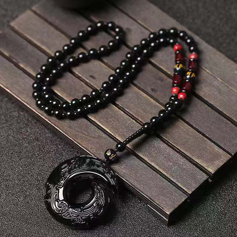 Hollow-out safety buckle jade pendant sweater chain high-grade white jade pendant men's and women's long necklace Joker accessories wholesale Hollow-out safety buckle jade pendant sweater chain high-grade white jade pendant men's and women's long necklace Joker accessories wholesale