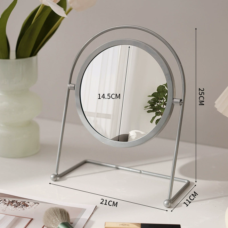 Dressing Table Mirror — Rotatable Oval Desktop Mirror, Silver/Gold/Black, Multiple Sizes