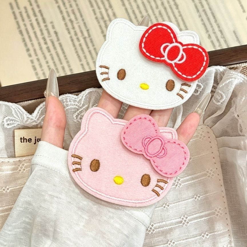 Cute KT Cat Bow Magic Tape Hair Styling Tool, Non-Damaging Hair Accessory for Girls' Back of the Head and Bangs