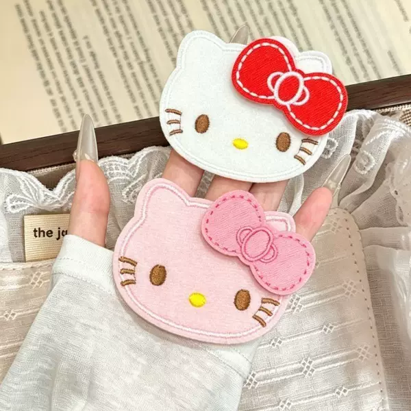 Cute KT Cat Bow Magic Tape Hair Styling Tool, Non-Damaging Hair Accessory for Girls' Back of the Head and Bangs