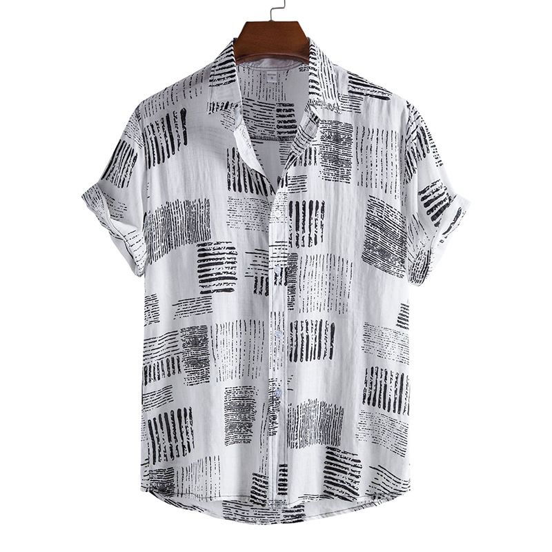 350g Weight Short Sleeve Sleeve Length 4-Way Stretch Fabric, Polyester Fabric Type Regular Top Length Blouse Tops Type Daily Occasion Turndown Neckline Breathable Function Loose Fit Type Ditsy Floral, Leaves Pattern Summer Season Men's Gender Printing Design Hawaiian Style Wholesale Men's Hawaiian Ditsy Floral Leaves Short Sleeve Printing Men's Tops 9