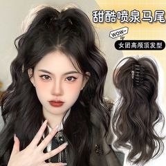滝の半分はポニーテールのかつらを刺します。