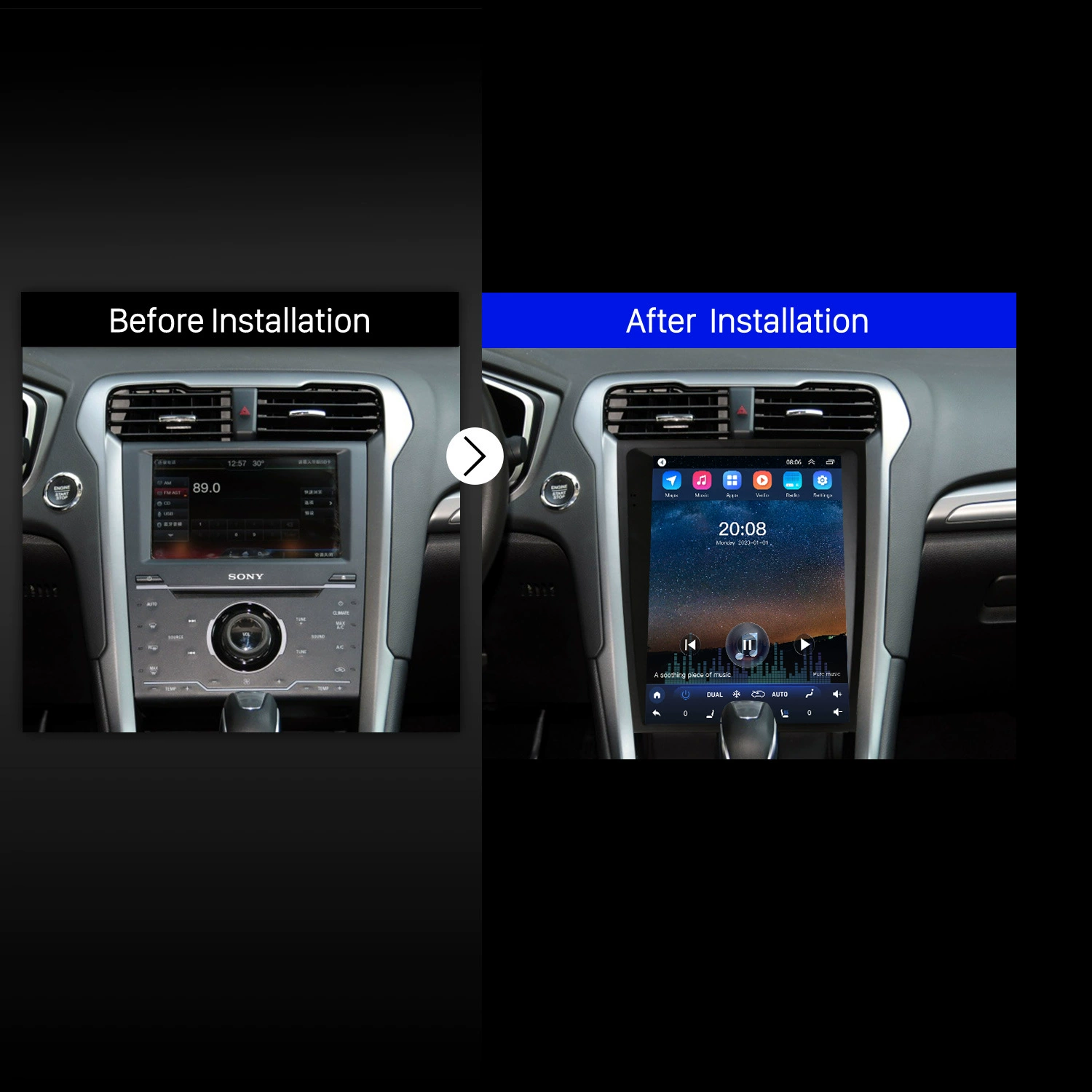  Подходит для Ford Mondeo MK5 2013-2018 Fushun Беспроводной Carplay Android навигатор колонки в автомобиле