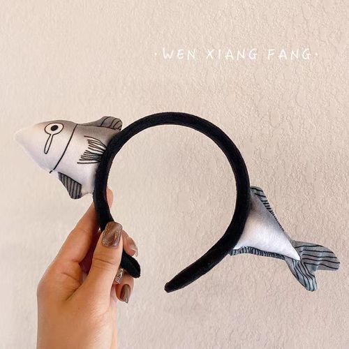 Carrot headband wearing salted fish hairpin female adult headwear internet celebrity same style cute and funny shark headband