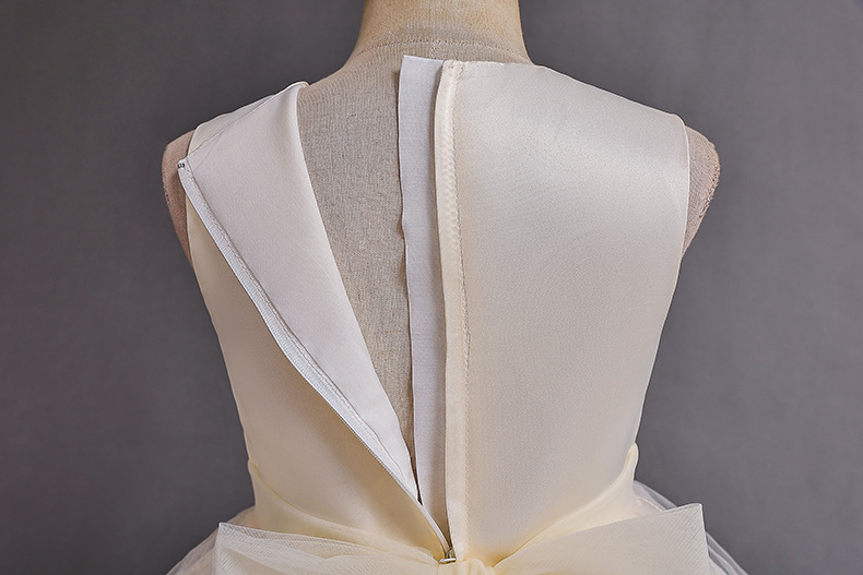 Robe de princesse longue en maille pour fille avec dentelle_voghion.com